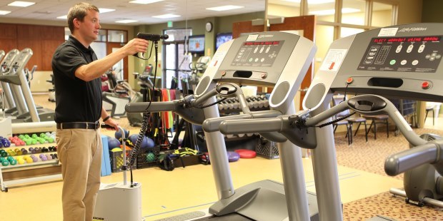 Disinfect the excercise room with Karcher Mister and vitaloxide