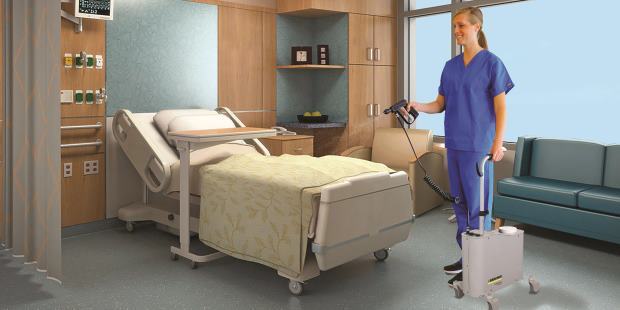 Mister in hospital patient room