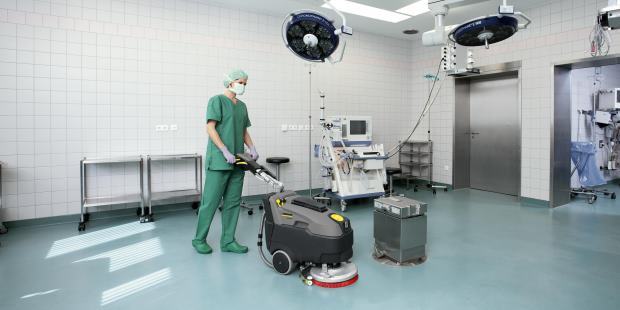 Karcher scrubber in hospital operating room