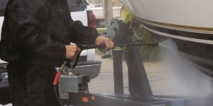 AIS Aquatic Invasive Species boat hull pressure washer
