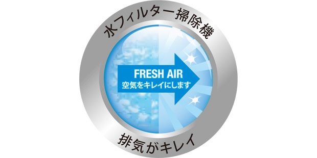 水フィルター掃除機 排気がキレイ