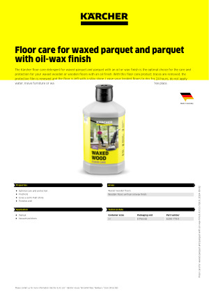 Floor care waxed parquet/parquet with oil-wax finish, 1l1 l