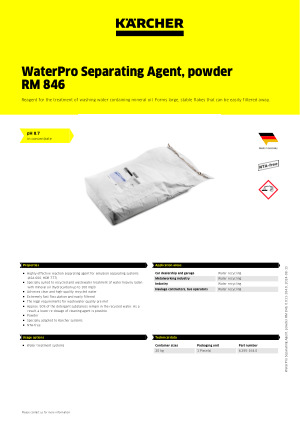 WaterPro Separating Agent, powder RM 846, 20kg20 kg | Kärcher