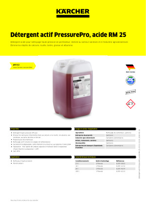 Informations relatives au produit