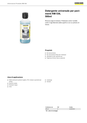Detergente per parquet RM 534 (500 ML) Kärcher