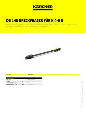 NEU ohne OVP! Kärcher DB 145 Dreckfräser Middle für Hochdruckreiniger 
