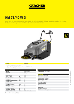 Kärcher Kehrsaugmaschine KM 75/40 W G balayeuse aspirante