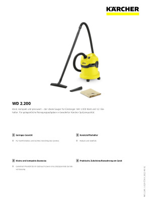 Original Kärcher Umschaltbare Nass Filter und Trockensaugdüse  für WD 2200