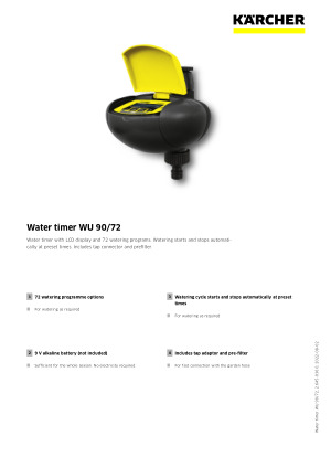 Karcher 90/72 Automatic Digital Watering Timer 90 Mins/72 Progs 