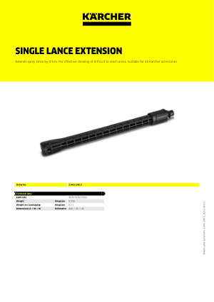 Kärcher 2.643-240.0 Spray Lance Extension for Pressure Washer Accessory,  Multi, 6.2 cm*50.0 cm*6.2 cm