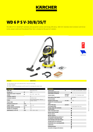 Karcher WD6 Premium Vacuum - Buy Direct from a Center