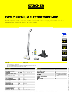 Kärcher Serpillère électrique EWM 2 Premium