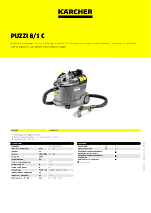 karcher puzzi 8/1 spare parts direct from a uk dealer