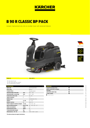 Scrubber Dryer B 90 R Classic Karcher Uk