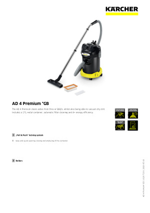 Karcher AD 4 Premium ash vacuum cleaner, 17 L metal container, 600W -  Customer's video 