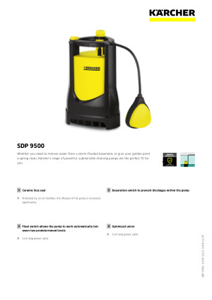 Kärcher SDP 9500 - Wasserpumpe (1, G1, 180 x 180 x 380 mm