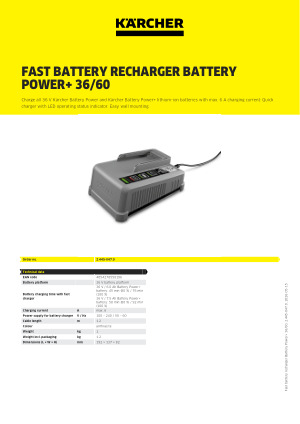 Karcher 2.042-022.0 36V 6.0Ah Li-Ion Pro Battery Power+ 36/60