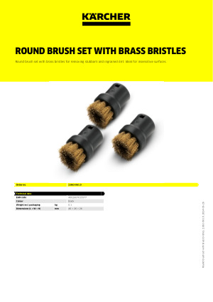 Karcher SC Steam Cleaner Round Brass Brush Set – 3 Pack - 20644156