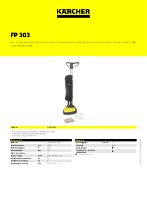 Floor Polisher Fp 303 Karcher Cleaning Systems Private Limited