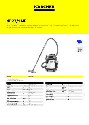 NT 27/1 Me  Kärcher India