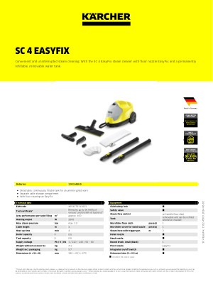 KARCHER SC 4 Easyfix Steam Cleaner at best price in Mumbai by Cali Mic  Industrial Products