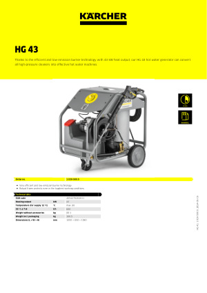 Nouveaux générateurs d'eau chaude HG 43 et HG 64 Kärcher - Zone
