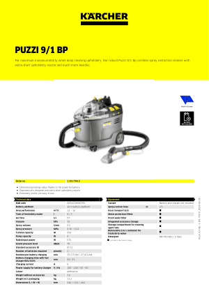 Karcher Aspirador Puzzi 9/1 BP Spray Plateado