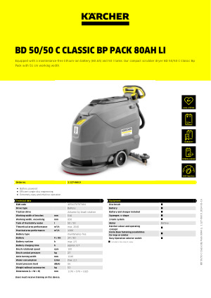 BD 50/50 C Classic Bp Pack 80Ah Li