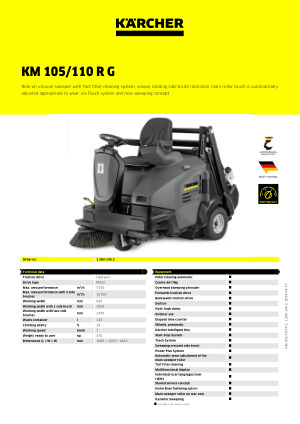 Transport roller suitable for Karcher KM 105/110 R Series-OEM No 4.762-529.0 