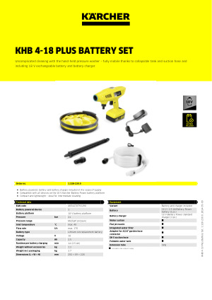 International 4-18 Kärcher Battery | KHB Set Plus