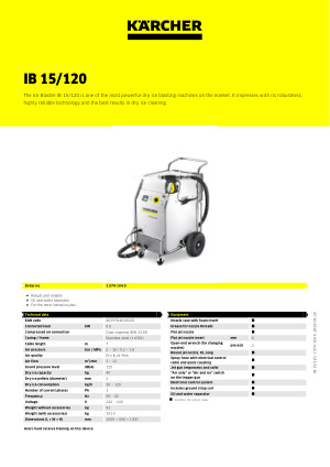 Nettoyeur cryogénique IB 15/120 Kärcher - Clean Center - Professional