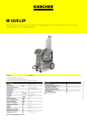 Dry ice blaster Karcher IB 10/8 L2P