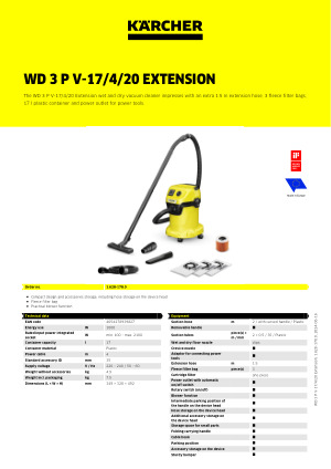 Extension Tuyau x2 Sol Outil Pour Karcher Wd2 Wd3 Wd4 35mm Vide Poils Roues