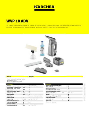 Kit limpiacristales Karcher WVP 10 Adv