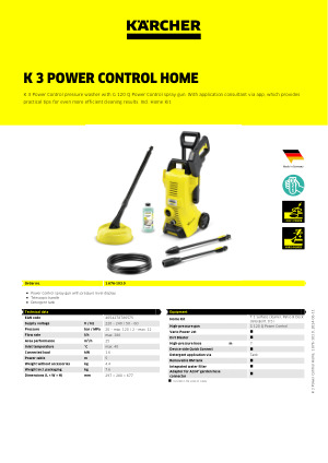 Karcher K3 Power Control Deck Pressure Washer