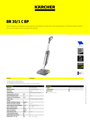 Karcher BR 30/1 Bp 12 Cordless Floor Scrubber — Cleaner Floors