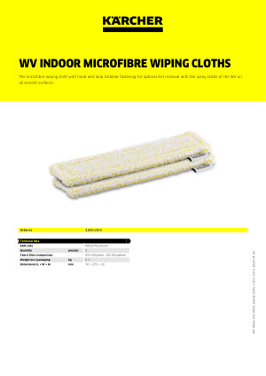 Karcher WV WV1 WV2 WV5 WV6 WVP10 EasyFix Microfibre Wiping Cloths 2.633-130.0 