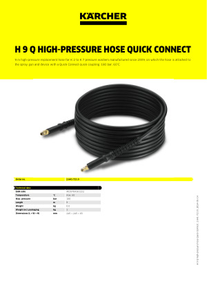 Kärcher Flexible haute-pression H 8 Q HR pour enrouleurs K2, K3
