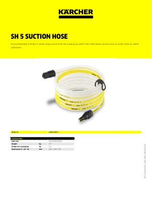 Actie Gewoon galblaas SH 5 suction hose | Kärcher International