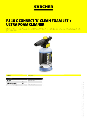 Jet de mousse FJ10 Ultra Foam Cleaner Connect'N'Clean KÄRCHER