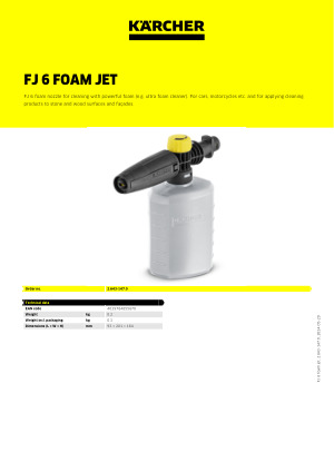 Kärcher Nettoyeur haute pression Set d'accessoires FJ 6 Foam Jet -  shampoing pour
