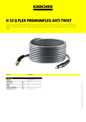 Flexible à haute pression Premium Flex anti-twist 10m - KARCHER