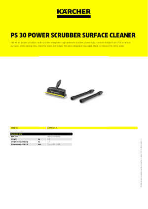 Karcher PS 30 Power Scrubber 2600 PSI Pressure Washer Brush Extension -  20610953