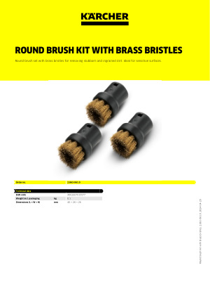 Genuine KARCHER Brass bristle brush set  SC1020 DE4002 28630610 SC2500 SC2600 