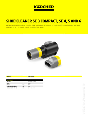 Accesorio Kärcher Shoe!Cleaner Para Lava-Aspiradoras SE 3-6 - Limpiador De Zapatos Sin Goteo Con Cepillos Suaves