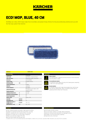 Verhoogd Luiheid D.w.z ECO! mop, blue | Kärcher International