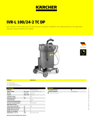 Kärcher Industriesauger IVR-L 100/24-2 Tc Dp
