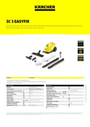 SC 3 EasyFix  Kärcher Limited