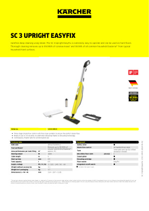 Reviews for Karcher SC 3 Upright EasyFix Steam Cleaner Steam Mop for Hard  Floors and Carpet with Rapid 30 Second Heat-Up
