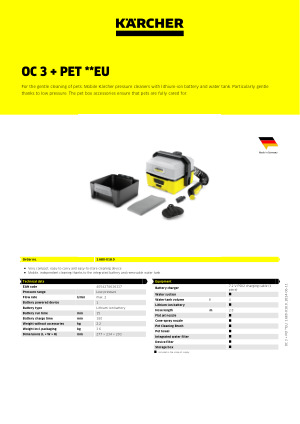 Kärcher Outdoor mobile Cleaner OC 3 + Accessoires pour animaux